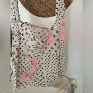 Free People Pink and Black Floral Crossbody